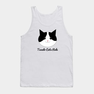 Tuxedo Cats rule black and white cat Tank Top